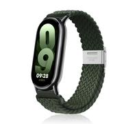 Niboow Intrecciato Cinturino per Xiaomi Smart Band 10/9 / 8, Uomini Donne Sportiva Elastica Nylon Watch Band Cinturino per Xiaomi Mi Band 10/9 / 8 - Verde