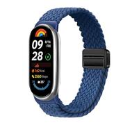 Niboow Intrecciato Cinturino per Xiaomi Smart Band 10/9 / 8, Uomini Donne Traspirante, Elastica Nylon con Fibbia Magnetica Watch Band per Xiaomi Smart Band 10/9 / 8 - Blu