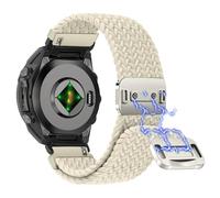 Niboow QuickFit 20mm Intrecciato Cinturino per Garmin Fenix 8 43mm/Fenix 7S Pro Solar/Fenix 7S/ Fenix 6S/Fenix 6S Pro/Fenix 5S, Traspirante Nylon Cinturini per Garmin Descent Mk3S/Mk3Si - Bianco