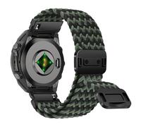 Niboow QuickFit 22mm Intrecciato Cinturino per Garmin Fenix 8/Fenix E 47mm/Fenix 7 Pro/Fenix 7/Fenix 6/Fenix 6 Pro, Traspirante Nylon Cinturini per Garmin Descent G2/Tactix 8 47mm - Nero/Verde