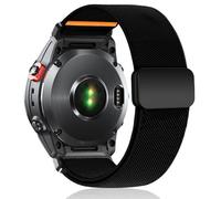 Niboow QuickFit 22mm Nylon Cinturino per Garmin Fenix 8/Fenix E 47mm/Fenix 7 Pro/Fenix 7/Fenix 6/Fenix 6 Pro, Traspirante Elastico Sportivo Cinturini per Garmin Descent G2/Tactix 8 47mm - Nero