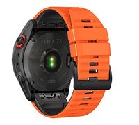 Niboow QuickFit 26mm Cinturino per Garmin Fenix 8 51mm/Fenix 7X Pro Solar/Fenix 7X/Fenix 6X/Fenix 6X Pro/Fenix 5X Puls, Silicone Sportivo Cinturini per Garmin Enduro 3/Epix 2 Pro 51mm - Nero/Arancio