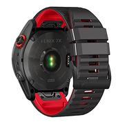 Niboow QuickFit 26mm Cinturino per Garmin Fenix 8 51mm/Fenix 7X Pro Solar/Fenix 7X/Fenix 6X/Fenix 6X Pro/Fenix 5X Puls, Silicone Sportivo Cinturini per Garmin Enduro 3/Epix 2 Pro 51mm - Nero/Rosso