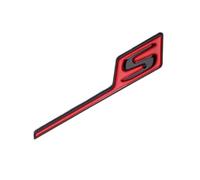 NIBOTT 3D ABS Bagagliaio di Un'auto S Logo Badge Adesivi Misura for Mercedes S Emblema AMG A45 W176 CLA45 C117 C63 W205 E63 W212 GLA45 X156 GLC GLE 63 (Color : Red Black)