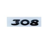 NIBOTT 3d ABS Cromato Nero Bagagliaio di Un'auto Badge Decal Misura for Peugeot 206 207 301 307 308 408 508 Logo Emblema Lettere Numero adesivo Accessori (Color : Black 308 New)