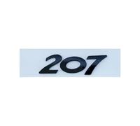 NIBOTT 3D ABS Cromato Nero Bagagliaio di Un'auto Badge Decal Misura for Peugeot 206 207 301 307 308 408 508 Logo Emblema Lettere Numero Adesivo Accessori (Color : Black 207)