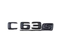 NIBOTT 3D ABS Cromato Nero Rosso Parafango Auto Distintivo Baule Posteriore Adesivo Emblema C63S Logo Adatto for Mercedes C 63 S AMG W205 W204 W203 Accessori(Glossy Black 2015)