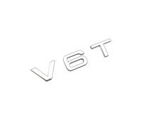 NIBOTT 3d ABS Cromato Nero V6T Logo Numero Lettere Auto V6 T Distintivo Dell'emblema Della Decalcomania Misura for Audi A6 C7 A4 4 S4 V6T Accessori Adesivo (Color : Chrome 1pc)