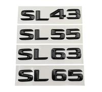 NIBOTT 3D ABS Lettere cromate Car Rear Trunk Badge SL43 SL55 SL63 SL65 Emblema Logo adatto for Mercedes SL AMG R230 R290 R231 Accessori auto (Color : Glossy Black, Size : SL43)