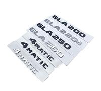 NIBOTT 3D Argento Lettere Nere GLA180 GLA200 GLA220d GLA250 GLA260 4Matic Emblema Adatto for Mercedes Benz X156 H247 Bagagliaio di Un'auto Logo adesivo (Color : Silver, Size : GLA200d)