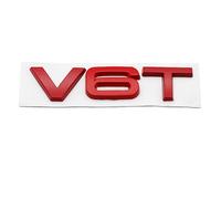 NIBOTT 3D Metallo V6T V8T Emblema Laterale Tronco di Coda Logo Badge Adesivo Car Styling Misura Fit For Audi A3 A4 A5 A6 A7 A8 S3 S4 S5 S6 Q3 Q5 Q7(V6T Red)