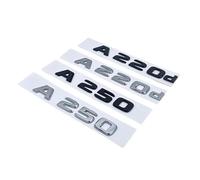 NIBOTT Lettere 3D A180 A200 A220 A250 A260 A180d A220d 4Matic ABS Emblema adatto for Mercedes Benz A W176 W177 Bagagliaio di un'auto posteriore Logo adesivo (Color : Silver, Size : A250)
