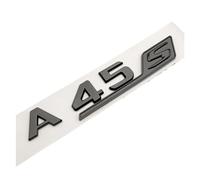 NIBOTT Lettere cromate Nere 3D for Adesivi Logo Auto Adatti for Mercedes A45S AMG W177 Accessori Turbo 4matic Emblema Baule Posteriore Distintivo(A45S Glossy Black)