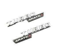 NIBOTT Lettere cromate nere 3d for adesivi logo auto adatti for Mercedes A45S AMG W177 Accessori Turbo 4matic Emblema baule posteriore distintivo (Color : TB Plus Silver 2pcs)