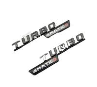 NIBOTT Lettere cromate nere 3d for adesivi logo auto adatti for Mercedes A45S AMG W177 Accessori Turbo 4matic Emblema baule posteriore distintivo (Color : TB Plus Black 2pcs)