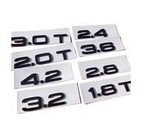 NIBOTT Misura for Audi Brillante Nero Lucido Q8 2.0T 2.4 2.5 2.8 3.0T 3.2 3.6 4.2 A3 A4L A5 A6L A7 A8L Q3 Q5 Q7 Auto Emblema Tronco Badge Adesivo(Glossy Black,3.2)