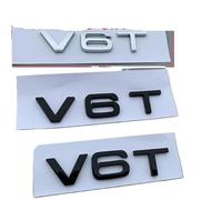 NIBOTT V6T V8T V10 W12 Lettera Numero Emblema Misura for Audi A4L A5 A6L A7 A8L TT RS7 SQ5 Car Styling Lato Posteriore del Tronco Distintivo Logo Adesivo(Chrome Silver,V10 2pcs)