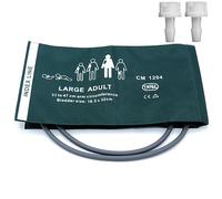 NIBP Bracciale Pressione Con Connettori BP18 Per Adulti di Corporatura Robusta, Bracciale BP in Nylon A Doppio Tubo Riutilizzabile Da 33-47 cm Con Airbag Interno Per Monitor Della Pressione Arteriosa