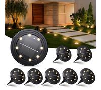 NIBSHOOM 8 Pezzi Luci Solari da Giardino IP68 Impermeabili Faretti Solari a Led