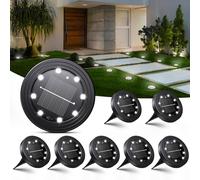 NIBSHOOM 8 Pezzi Luci Solari da Giardino, IP68 Impermeabili Faretti Solari a Led da Esterno, 8 LED Lampade a Lunga Durata, Luci Esterno per Giardino, Terrazze (Bianco Freddo)
