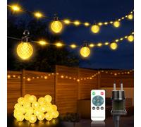NIBSHOOM Catena Luminosa Esterno, 100 LED 17M Dimmerabile Lucine da Esterno Giardino con Telecomando, 8 Modalità, IP65 Luci Giardino per Giardino Balcone, Natale, Matrimonio, Pergola
