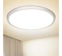 NIBSHOOM Plafoniera LED 4000K, 18W/1800LM Ultrasottile IP44 Impermeabile Rotonda, Lampada Moderna per Soffitto, Bagno, Cucina, Camera da Letto, Ø220*17mm