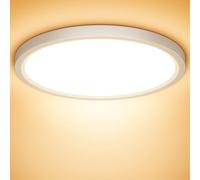 NIBSHOOM Plafoniera LED Soffitto, Lampadario Soffitto 18W, 3000K Lampada Luce Moderna per Camera da Letto, Bagno, Cucina, Soggiorno, Ufficio, Balcone, 1800LM, Bianco Naturale, Ø22cm