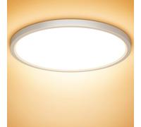 NIBSHOOM Plafoniera LED Soffitto, Lampadario Soffitto 24W, 2400LM 3000K Lampada Luce Moderna per Camera da Letto, Bagno, Cucina, Soggiorno, Ufficio, Balcone, Bianco Naturale, Ø30cm