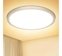 NIBSHOOM Plafoniera LED Soffitto Rotonda Piatta 3000K, 18W/1800LM/IP44 impermeabili Ultrasottile Plafoniere da Soffitto,Moderno Semplice Lampada LED Soffitto per Bagno Soggiorno Camera Cucina,220*17mm