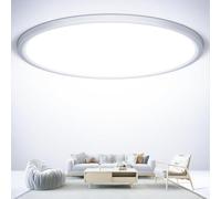 NIBSHOOM Plafoniera LED Soffitto Rotonda Piatta 6500K,24W/2400LM/IP44 impermeabili Ultrasottile Plafoniere da Soffitto,Moderno Semplice Lampada LED Soffitto per Bagno Soggiorno Camera Cucina,300*17mm