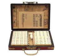 NiC IS COCNG Antico Mahjong, 144 Piastrelle di Mahjong, Tuta Portatile Cinese Antico Set da Viaggio Gioco familiare Uccidere Il Tempo Noioso per Adulti, Divertenti Giochi.