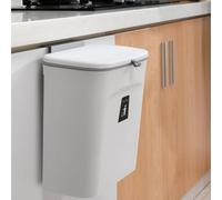 NiC IS COCNG Pattumiere, Pattumiera Da Cucina, Tipo Di Porta Armadio Da Cucina A Parete Pattumiera In Plastica Con Coperchio Scorrevole Cucina Bagno Camera Da Letto Soggiorno 9L (Bianco)