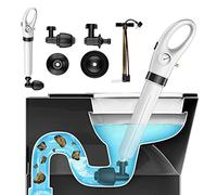 NiC IS COCNG Stura wc,Pompa stura scarichi a pressione, stura lavandini a pressione, stantuffo per WC, stura lavandini e scarichi a pressione,sblocco lavandino da cucina e bagni/bidet (Bianco-2)