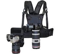 Nicama AH1 - Imbracatura a doppia spalla per 2 fotocamere, con piastra di montaggio quadrata Arca tipo QR da 38 mm, per Canon, Nikon, Sony, Panasonic, Olympus, DSLR, HiKing, arrampicata, matrimonio