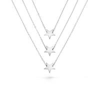 NICANDRA Collana Donna Argento con Stelle - Girocollo a Tre Fili in Acciaio Inossidabile Regolabile - Simbolo di Luce e Speranza - Made in Italy