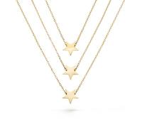 NICANDRA Collana Donna Oro con Stelle - Girocollo a Tre Fili in Acciaio Inossidabile Regolabile - Simbolo di Luce e Speranza - Made in Italy