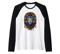 Nicaraguan Lion Cuffie Reggae Dreadlocks Maglia con Maniche Raglan