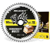 NICAVKIT Ø 165 x 20 mm Lame per Seghe Circolari per legno, metallo e alluminio e molto altro ancora. Multi materiale, lama per sega a taglio fine 165 x 20 mm, compatibile come Bosch, Makita & Dewalt