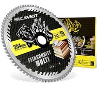 NICAVKIT Ø 254 x 30 mm Lame per Seghe Circolari per legno, metallo e alluminio e molto altro ancora. Multi materiale, lama per sega a taglio fine 254 x 30 mm, compatibile come Bosch, Makita & Dewalt