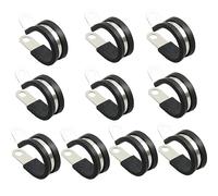 NICAVKIT 10pz 26mm fascette fermacavo in gomma, Foderato in gomma P clips Morsetto per cavi, Gomma fascette stringitubo fascette fermacavi kit acciaio inox