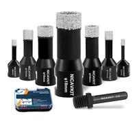 NICAVKIT 8Pcs Punte Diamantate per Piastrelle con Adattatore, M14 Diamantate per Sega a tazza da 6/8/10/12/14/16/18 mm, Frese a Tazza Diamantate per piastrelle, porcellana, granito, marmo