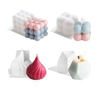 NICAVKIT Set di 4 stampi in silicone per candele a forma di bolla, stampi 3D per cera di soia, sapone, candele profumate fai da te, torte