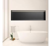 Nicchia a Parete Nicchia Doccia Mensola Bagno in acciaio inox con inserto a parete luce LED da incasso ripiano singolo organizer per il per l'organizzazione del vassoio di installazione