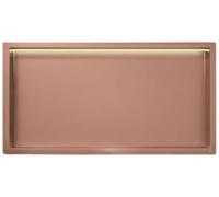 Nicchia da incasso in acciaio inossidabile con LED, non necessita di piastrelle, finitura in metallo, ideale per l'organizzazione del bagno, marrone, 72 x 32 x 12,5 cm