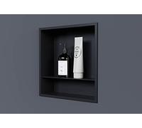 Nicchia da parete in acciaio inox con ripiano portaoggetti NT303010X - 30 x 30 x 10 cm (L x A x P) - colore selezionabile, Colore:nero