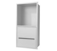 Nicchia da parete per bagno, nicchia per doccia impermeabile, incassata in acciaio inox 304, organizer incorporato per bagno umido, alcova per shampoo, articoli da toeletta, carta igienica,