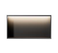 Nicchia da parete per bagno, nicchia per doccia in acciaio inox con striscia luminosa a LED, mensola portaoggetti da incasso per bagno, montaggio superiore, 120x28x12,5 cm, moderno organizer