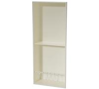 Nicchia del bagno in acciaio inossidabile, mensola incorporata con corrimano, portaoggetti per articoli per WC di carta per soggiorno camera da letto hotel residenza, bianco crema-28 x 70 x 12,5 cm