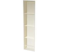 Nicchia del bagno in acciaio inossidabile, mensola incorporata con corrimano, portaoggetti per articoli per WC di carta per soggiorno camera da letto hotel residenza, bianco crema-28 x 120 x 12,5 cm