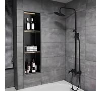 Nicchia della doccia, stoccaggio del bagno da incasso a LED, design nero opaco dell'acciaio inossidabile